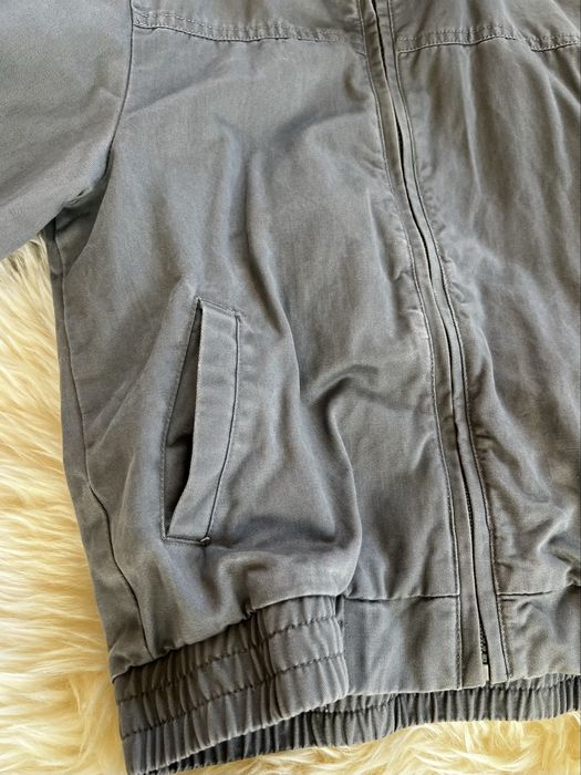 Kurtka dziecięca, szara, z kapturem, rozmiar 122 / 128