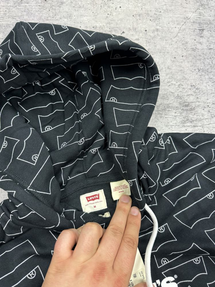 Повседневное монограмное худи свитшот Levi’s Relaxed Fit