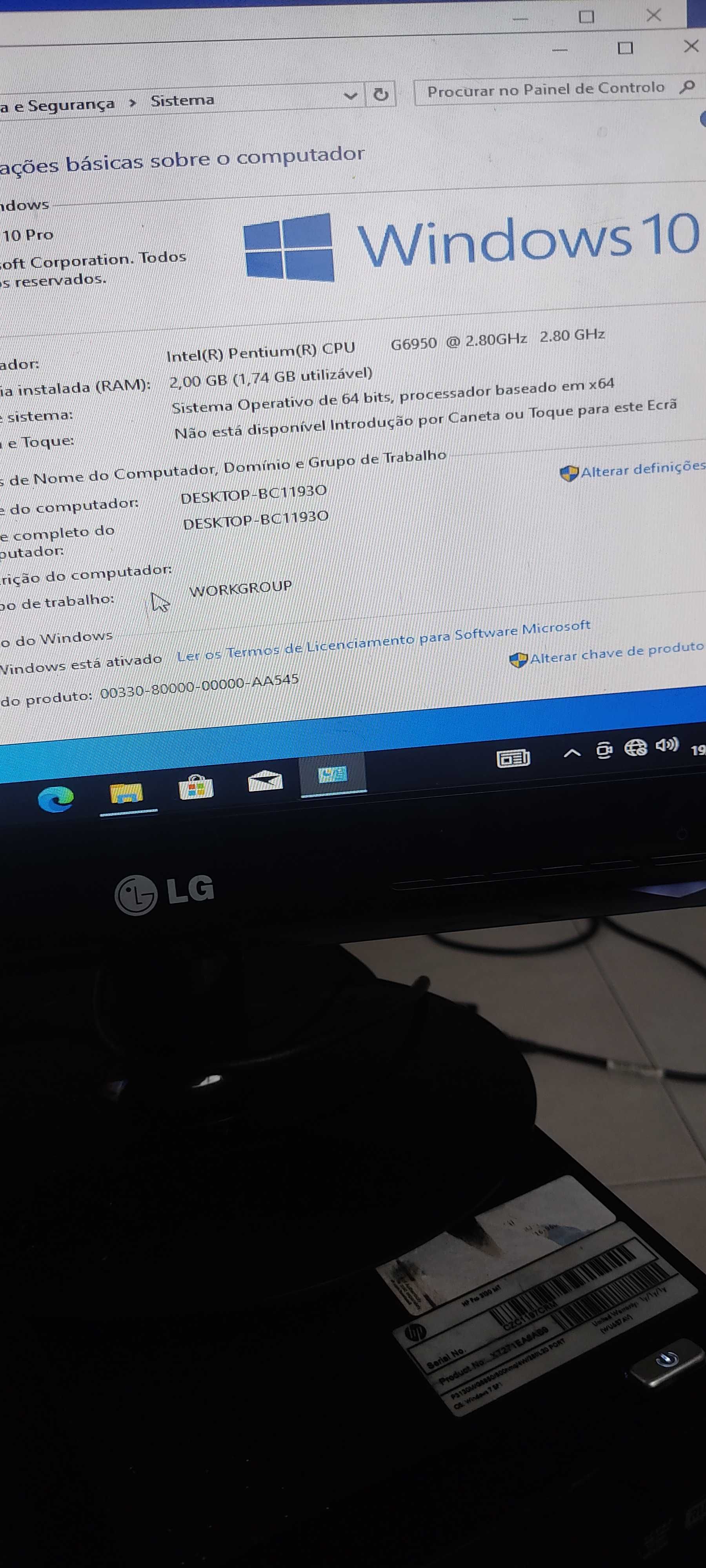 Torre HP pro win10