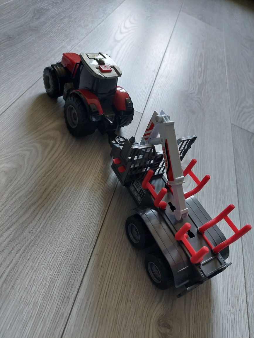 Interaktywny traktor Dickie toys Massey ferguson wraz z przyczepą