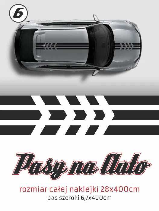 Pasy na całe auto_naklejki_tuning_maska_dach_bagażnik 3x160cm