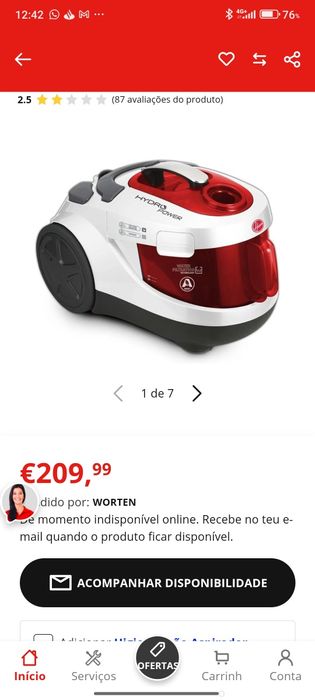 Vendo aspirador Hoover hydro power