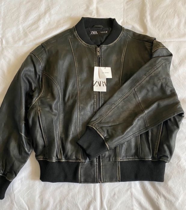 Skórzana kurtka ZARA bomber ! Premium sheep leather BOXY jacket NOWA