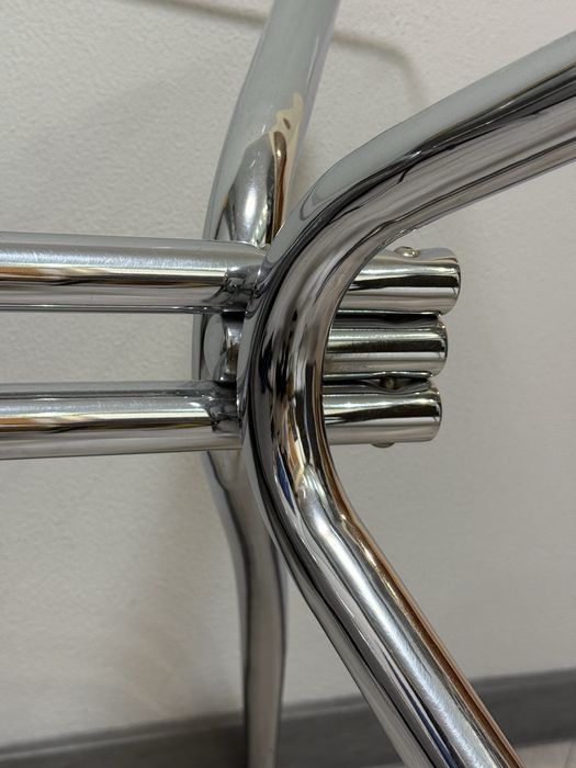 Стіл обідній  (скло+металеві хромовані ніжки)