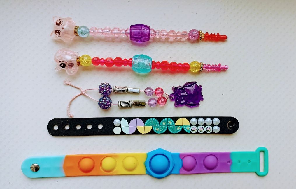 Zestaw bransoletek bransoletki pop it popit Lego DOTs dla dziewczynki