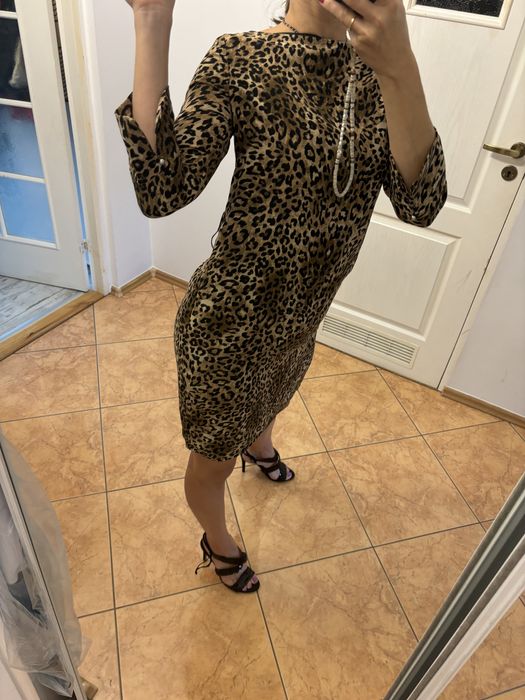 H&M sukienka w panterkę panterka zwierzęcy wzór hm krótka sukienka