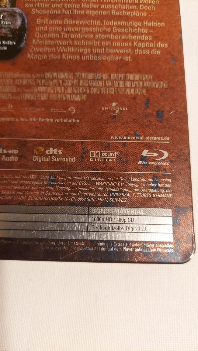 Quentin Tarantino -Inglourious Basterds- Blu- Ray -