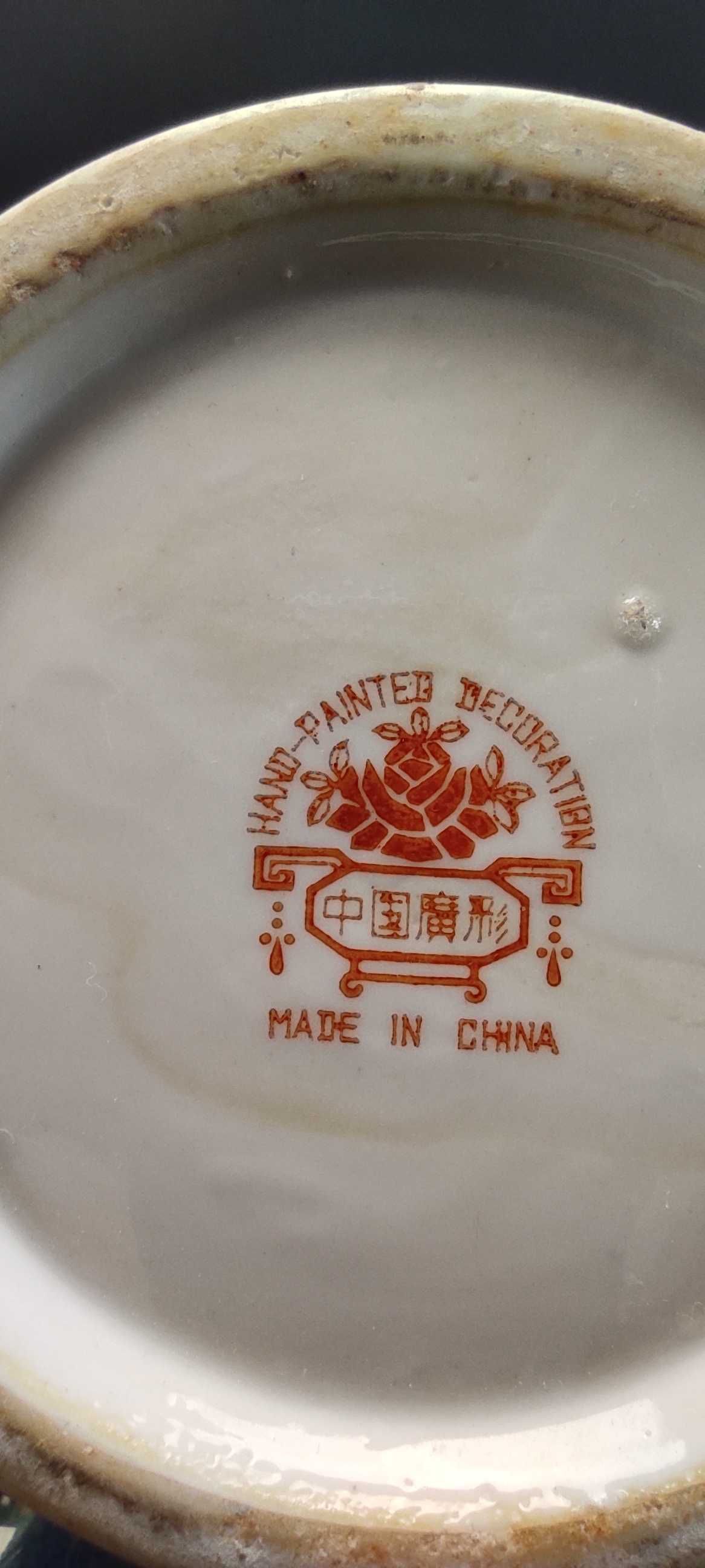 Duże sygnowane wazony chińskie ręcznie malowane