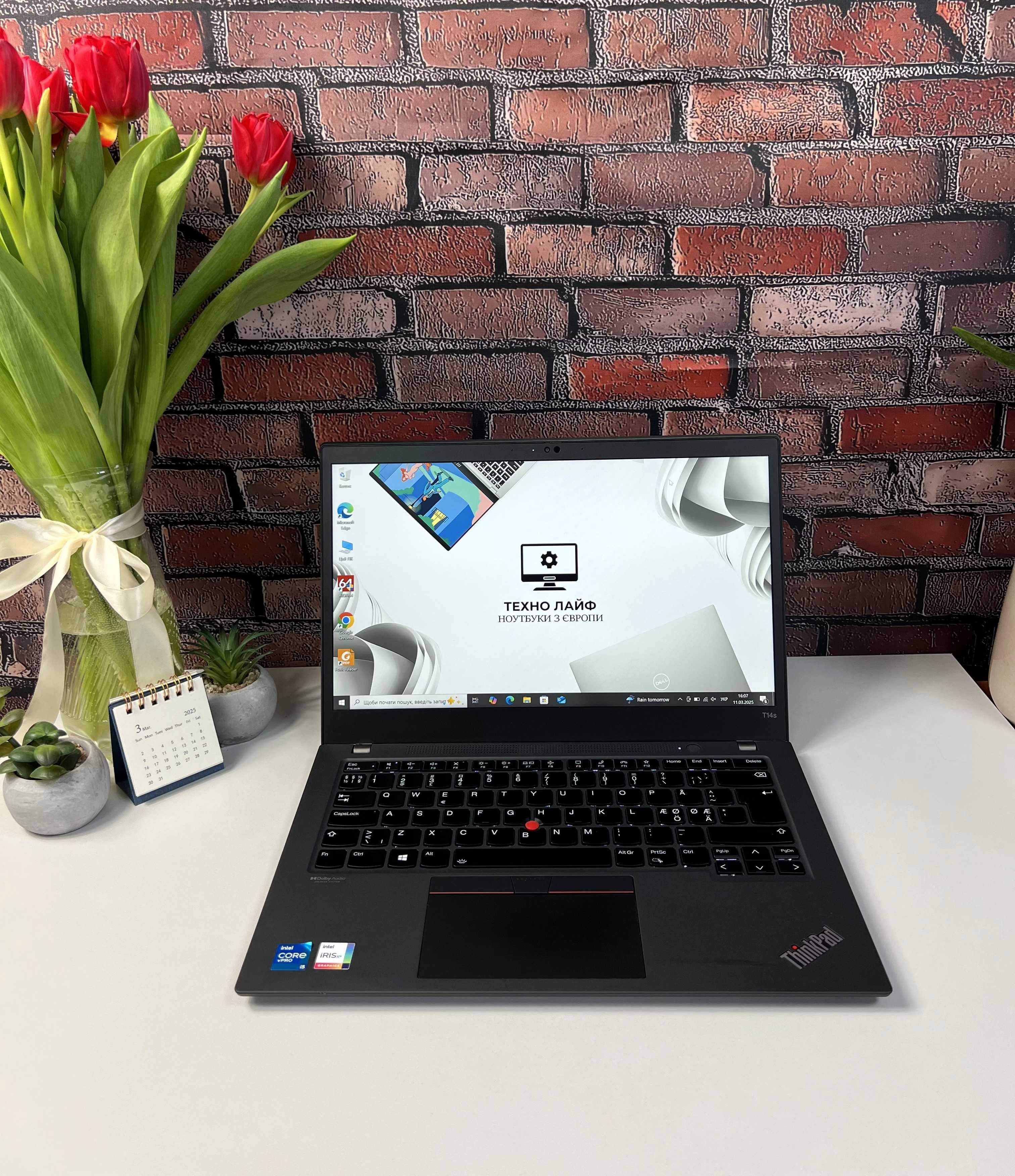 Ноутбук Lenovo ThinkPad T14s Gen 2·i5-1145G7·16GB+SSD256GB·14"IPS·ТОП