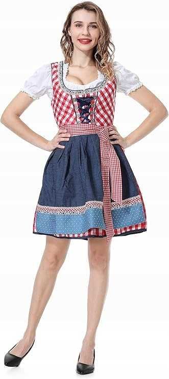Strój bawarski Sukienka top fartuch na Oktoberfest Roz. XL G11