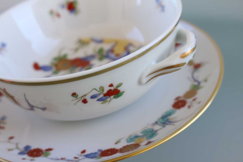 Chávena Consomé com Prato Coleção Rock Garden Vista Alegre 1980