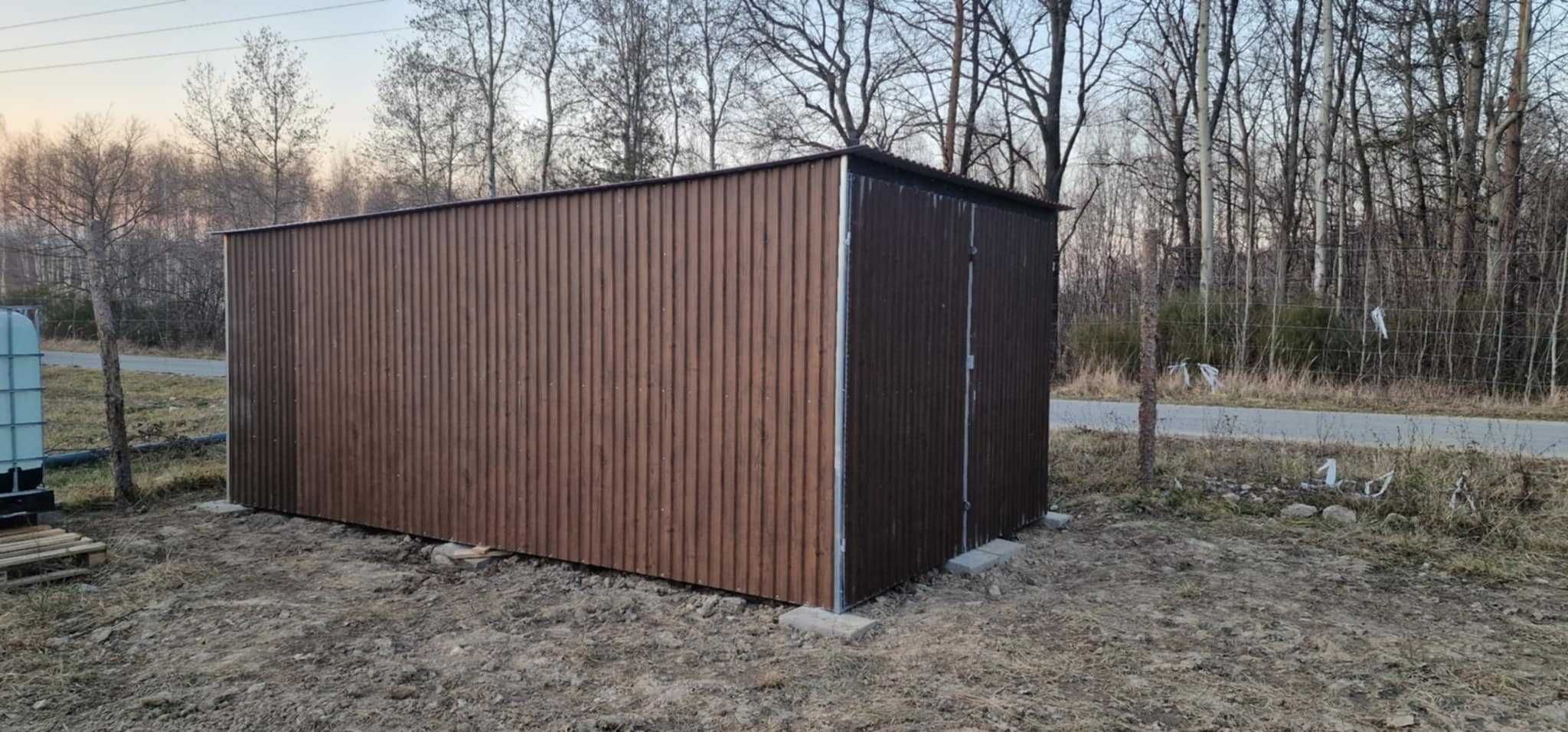 Garaż blaszany, schowek budowlany 3x5 II gatunek KONSTRUKCJA OCYNK