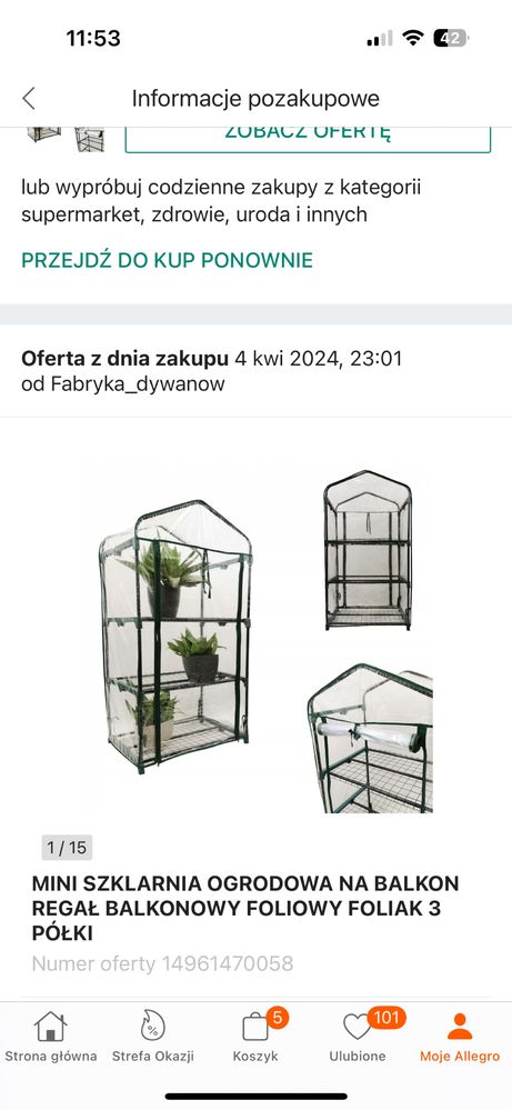 Szklarnia balkonowa 3 półki