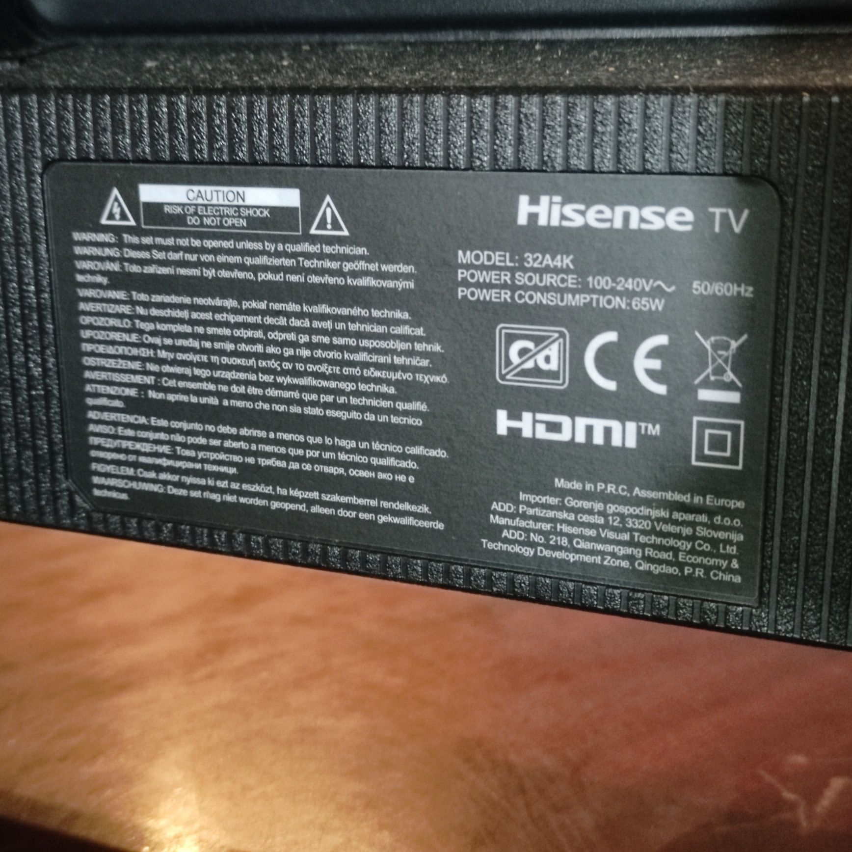 Smart TV Hisense 32" com avaria