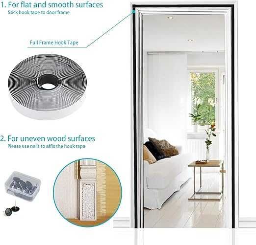 Moskitiera magnetyczna 70x210 cm na drzwi okna Apalus BF003 BLACK