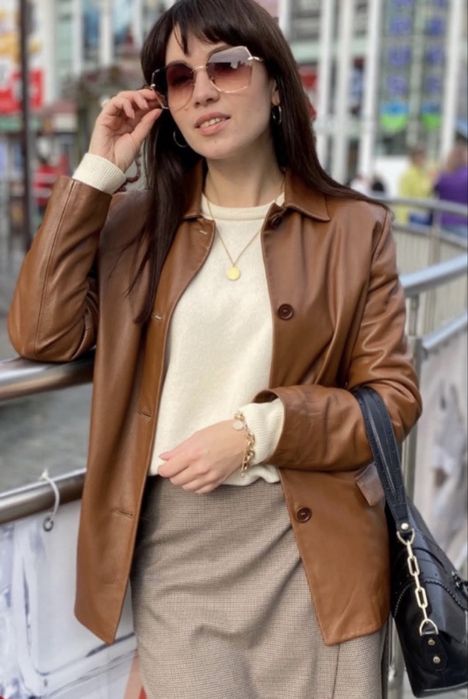 Шкіряний стильний жакет