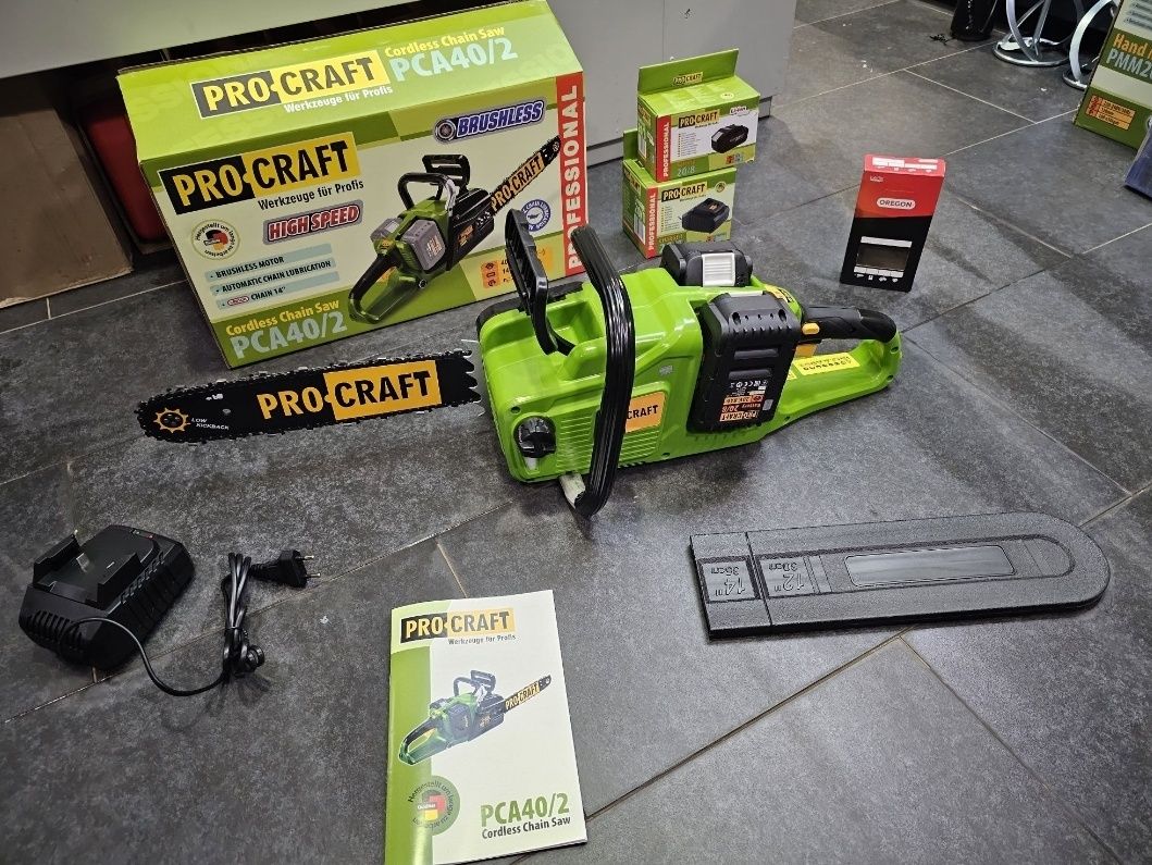 8.0Ah 2шт Цепная Аккумуляторная Пила ProCraft PCA40/2 +З.У. Гарантия