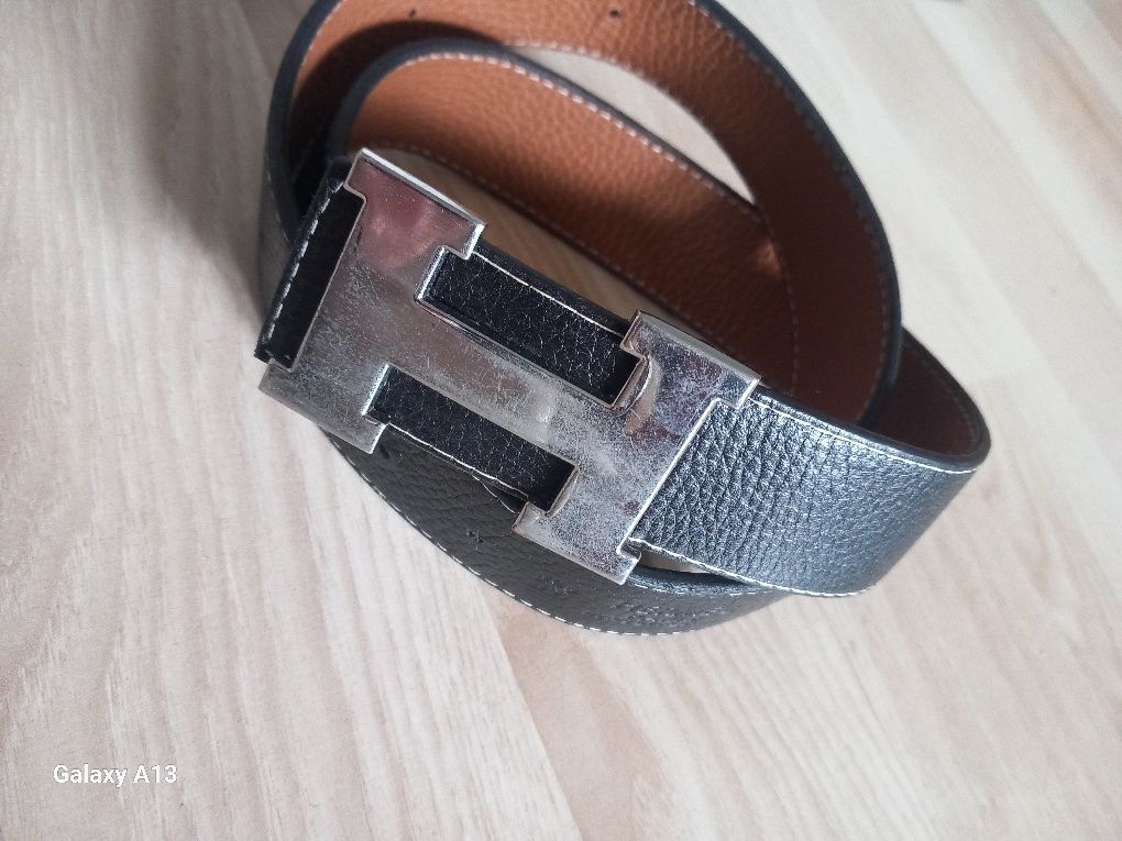 Hermes double kolor pas skorzany męski 105cm