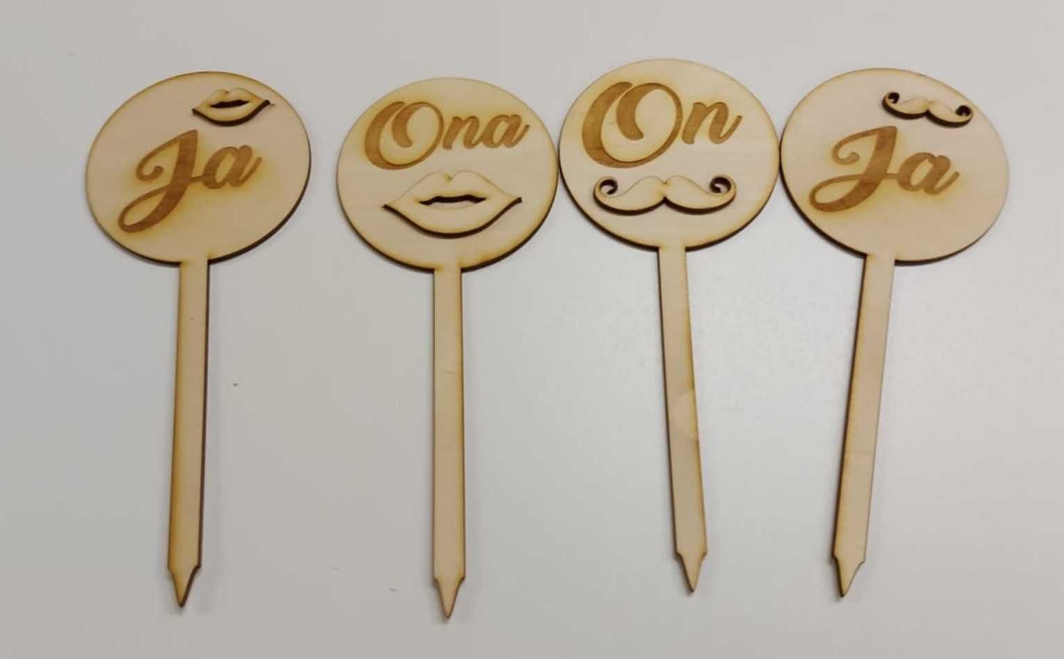 ONA ON JA oczepiny wesele z test zgodności 24cmx10cm 3D usta wąsy ślub