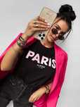 O la voga bluzka t-shirt paris nante czarny S