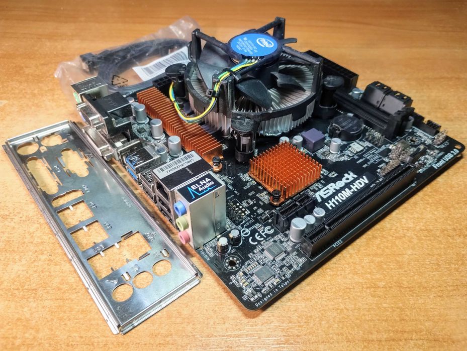 ASRock H110M-HDV R3.0(сокет 1151v1) + G3930 2.9GHz + кулер