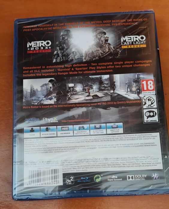 Metro Redux PS4 (2033 + Last Light) Novo / Selado