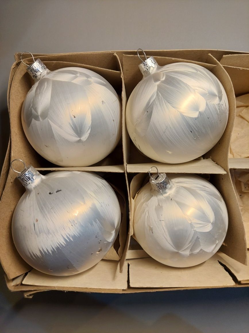 Bombki szklane PRL 4szt