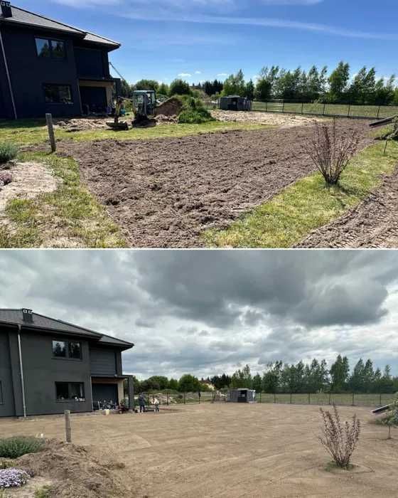 Zakladanie trawników, usługi glebogryzarką i minikoparką, niwelacja