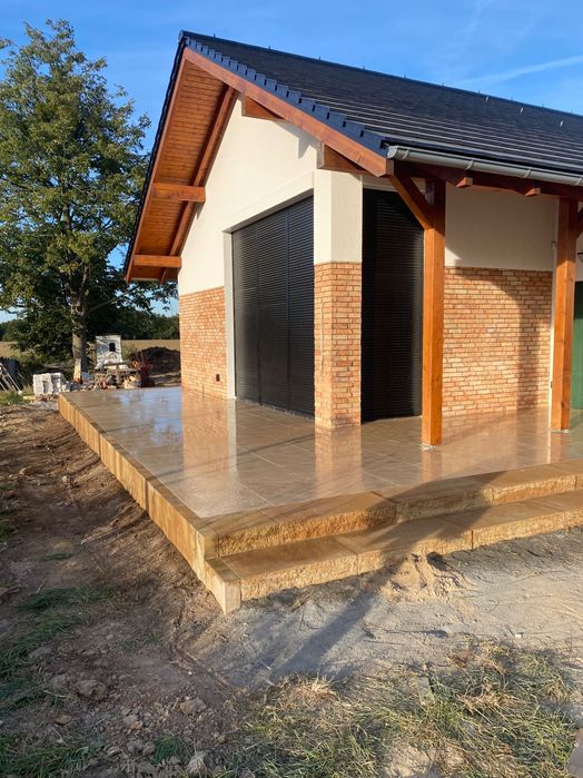 Układanie kostki, tarasów z płyt betonowych, podjazdy, opaski, brukarz