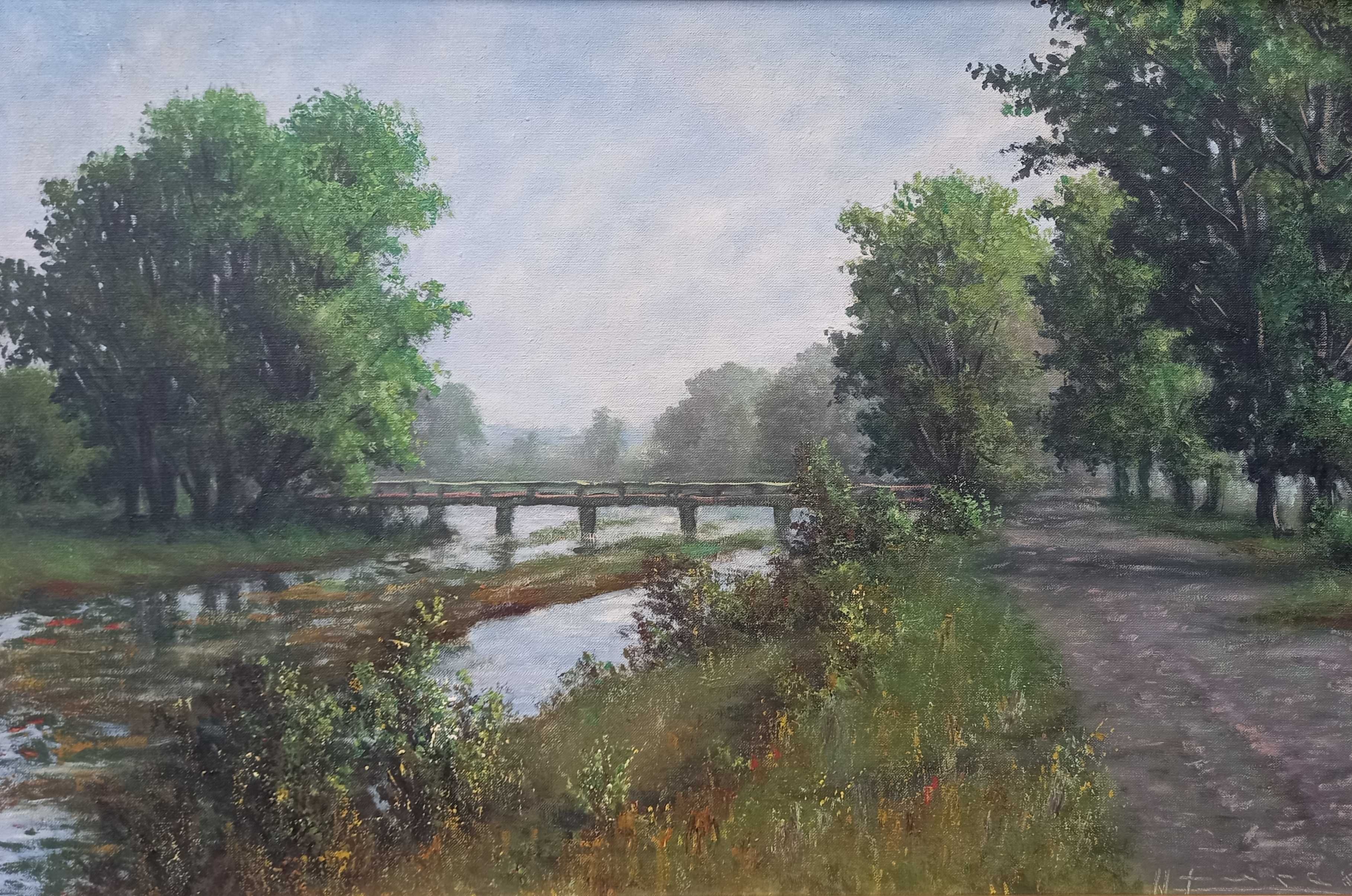 Polski krajobraz, olej/płótno, Wacław Kurek ur. 1913 zm.1981