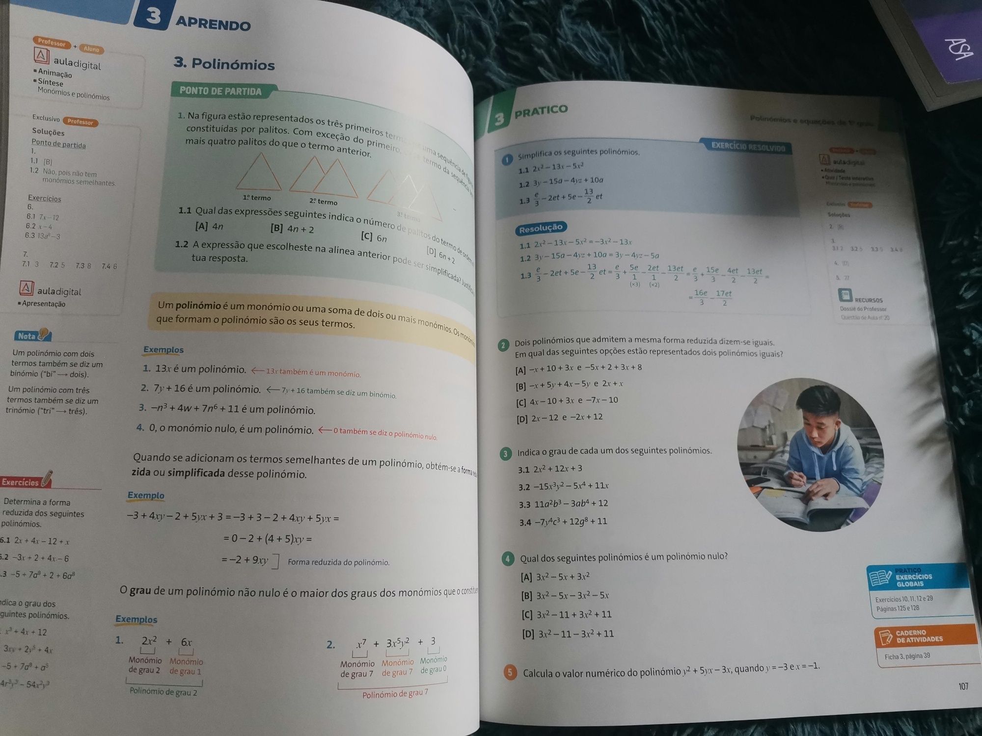 Manual 1 e 2 novos de Matemática 8° ano - Prisma 8