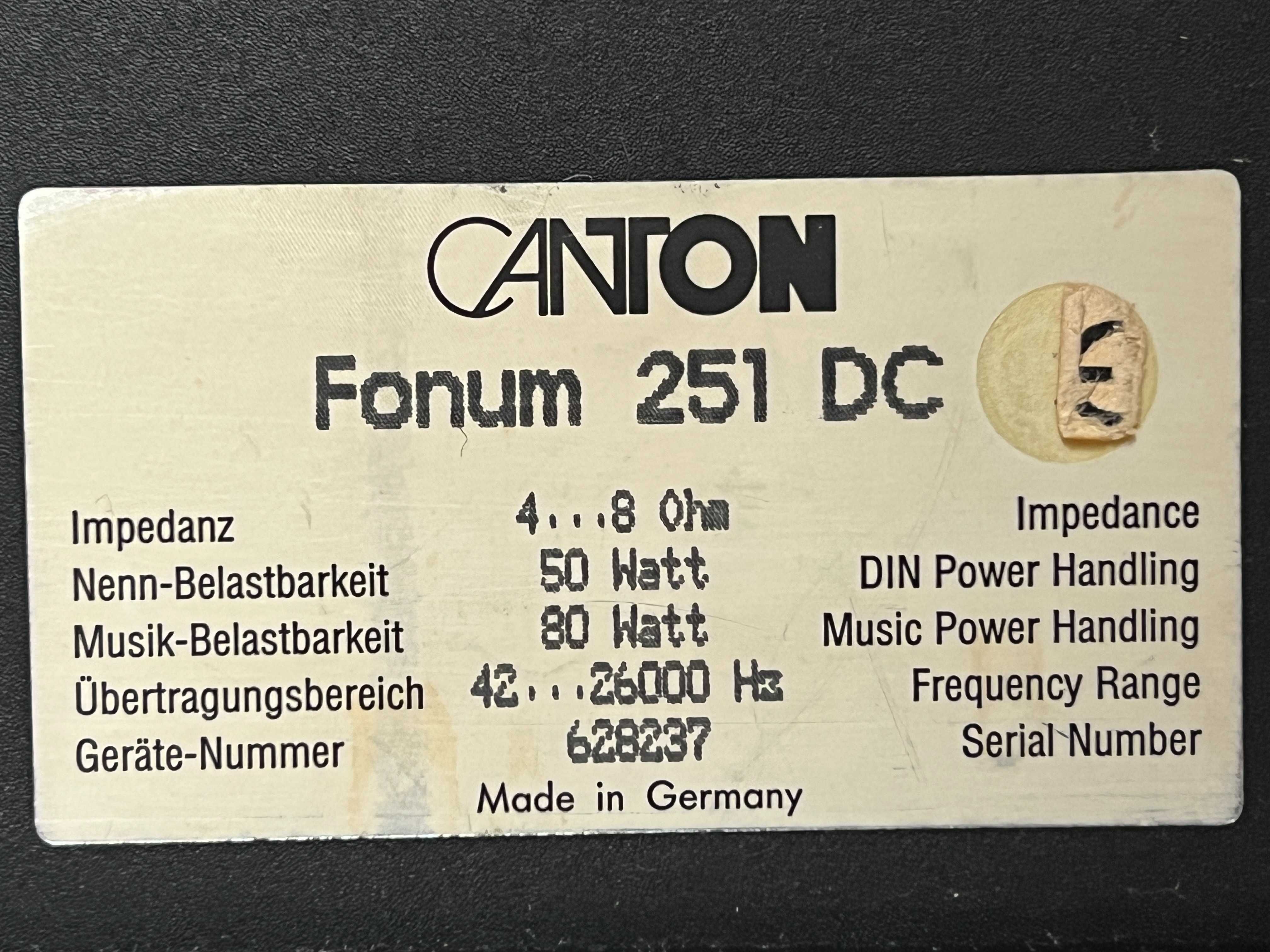 Kolumny podstawkowe Canton Fonum 251 DC monitory, Audio Room