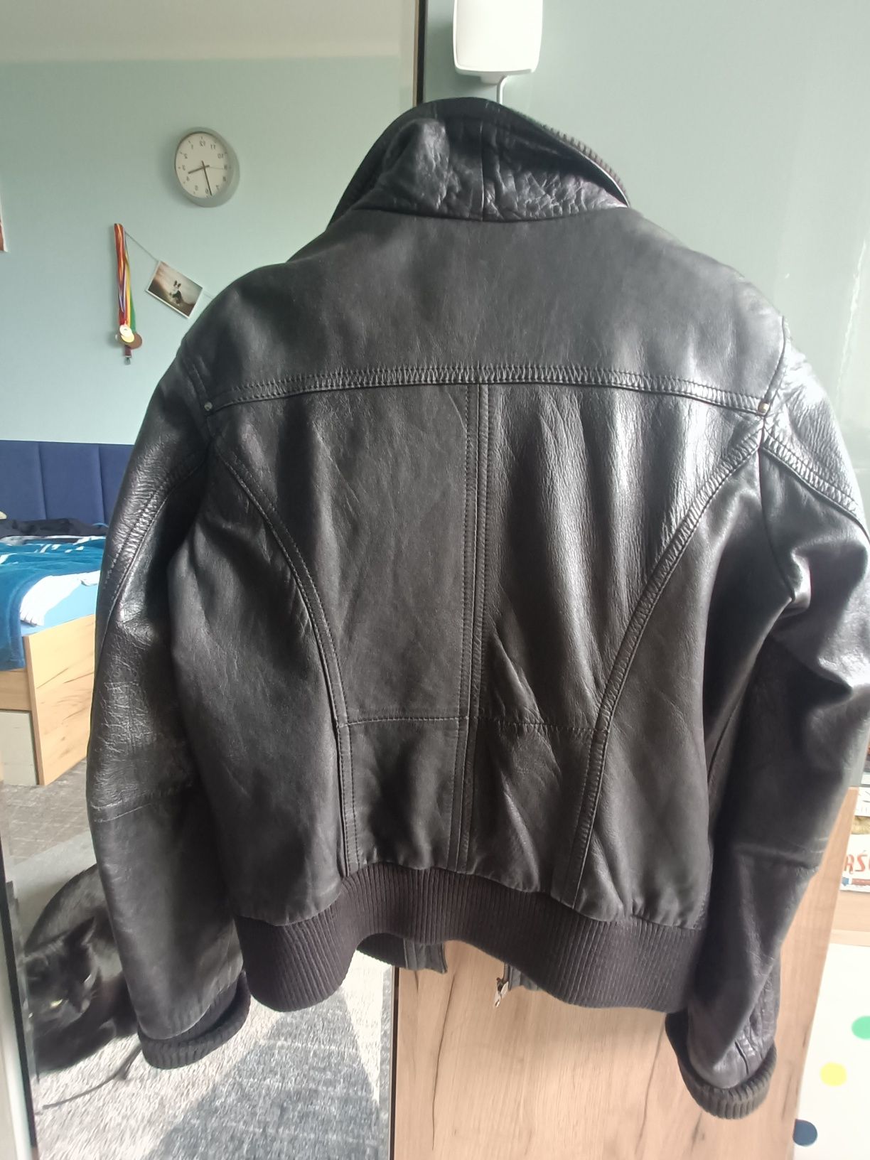 Kurtka skórzana czarny Bershka s/m
