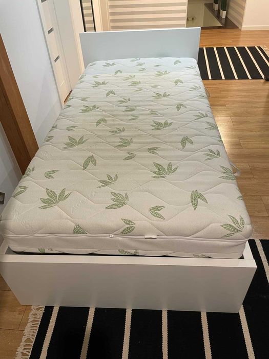 Łóżko białe 100x200 + drugi materac