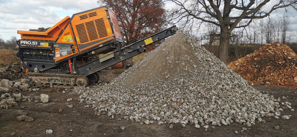 Wynajem kruszarki, kruszenie gruzu i betonu