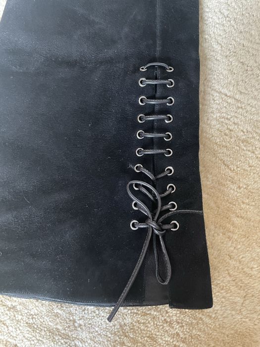 Сапоги ботфорды замшевые