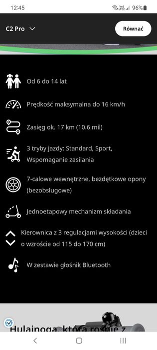 Hulajnoga elektryczna NINEBOT KICKSCOOTER C2 pro