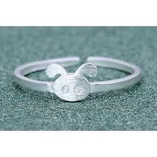 Zestaw biżuterii ze srebra - zajączki - pierścionek i kolczyki