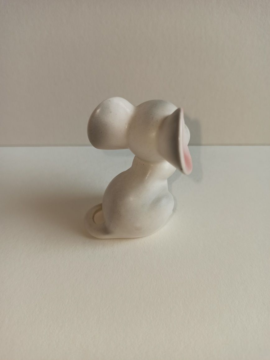 Filigranowa figurka ceramiczna mysz myszka vintage gryzoń delikatna