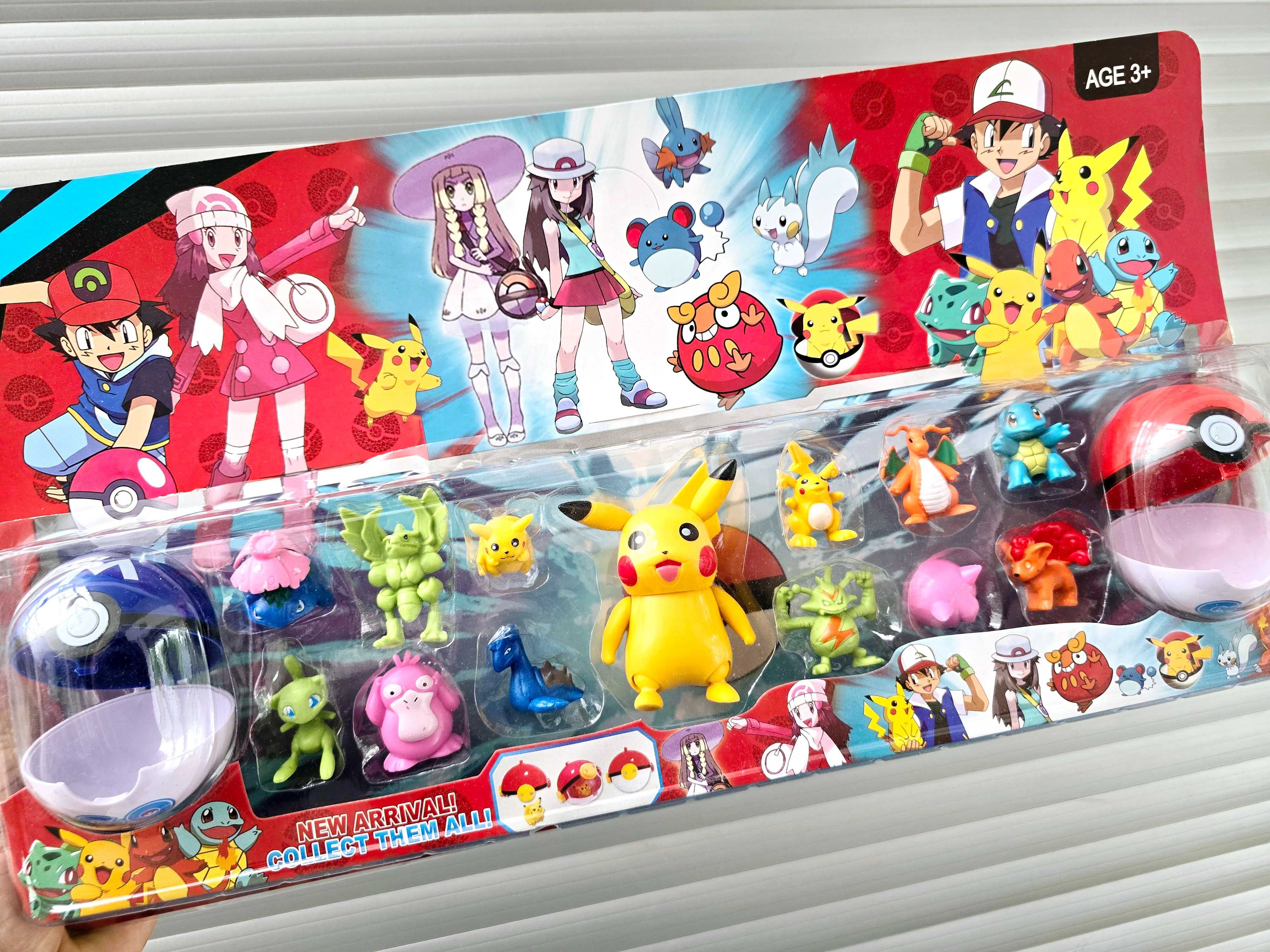 Figurki pokemonów duży zestaw zabawka + pokeball _nowe pikachu