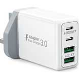 Wtyczka USB C 40 W, 4-portowa szybka ładowarka iPhone Samsung