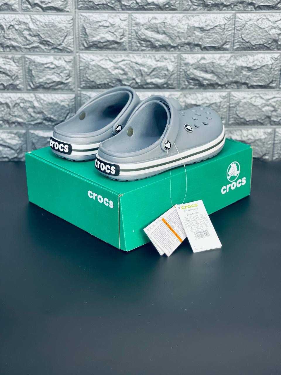 Crocs Gray мужские к отпуску Летние тапочки New! Шльопанці Крокс Топ!