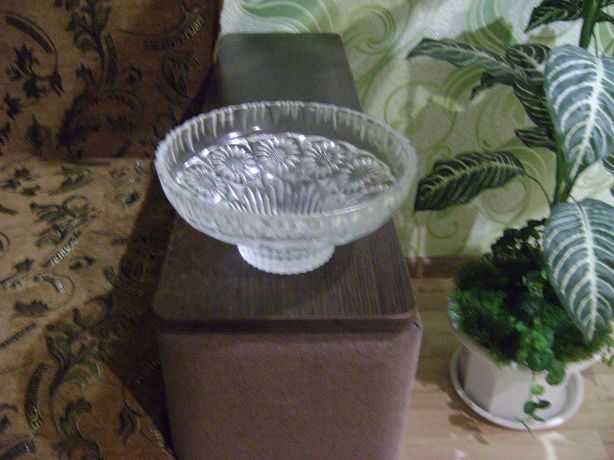 хрустальная стеклянная ваза конфетница фруктовница  СССР раритет 2 шт