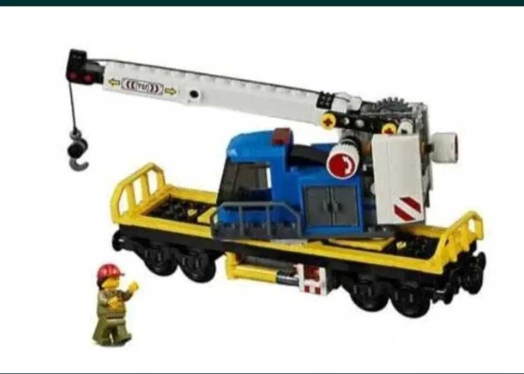LEGO 60198 City nowy sam wagon z dżwigiem wraz z minifigurką