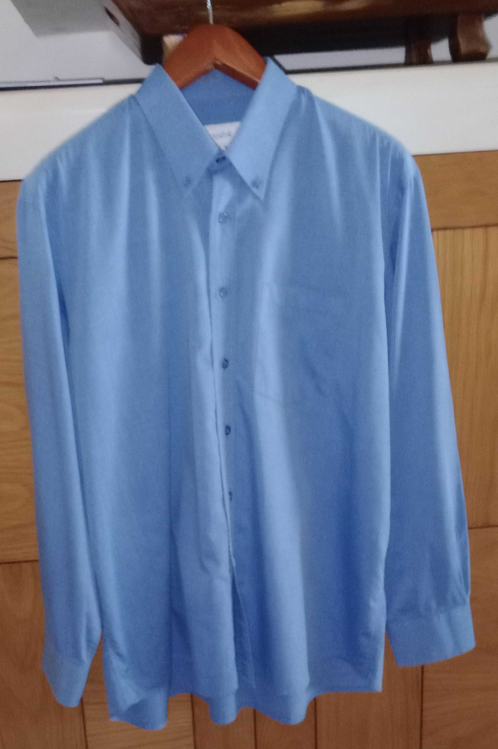 Camisa, Manga comprida, Marca Jackerton, Azul liso  XL -Como Nova