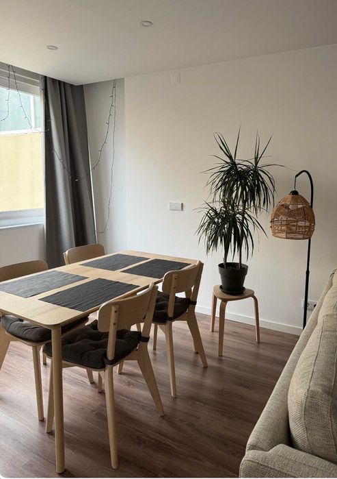 IKEA LISABO Dining Set – Table + 4 Chairs (Ash)