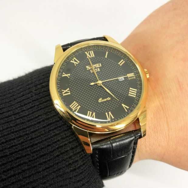 Наручные часы, Skmei, мужские, кварцевые, 9058L, черные, коричневые