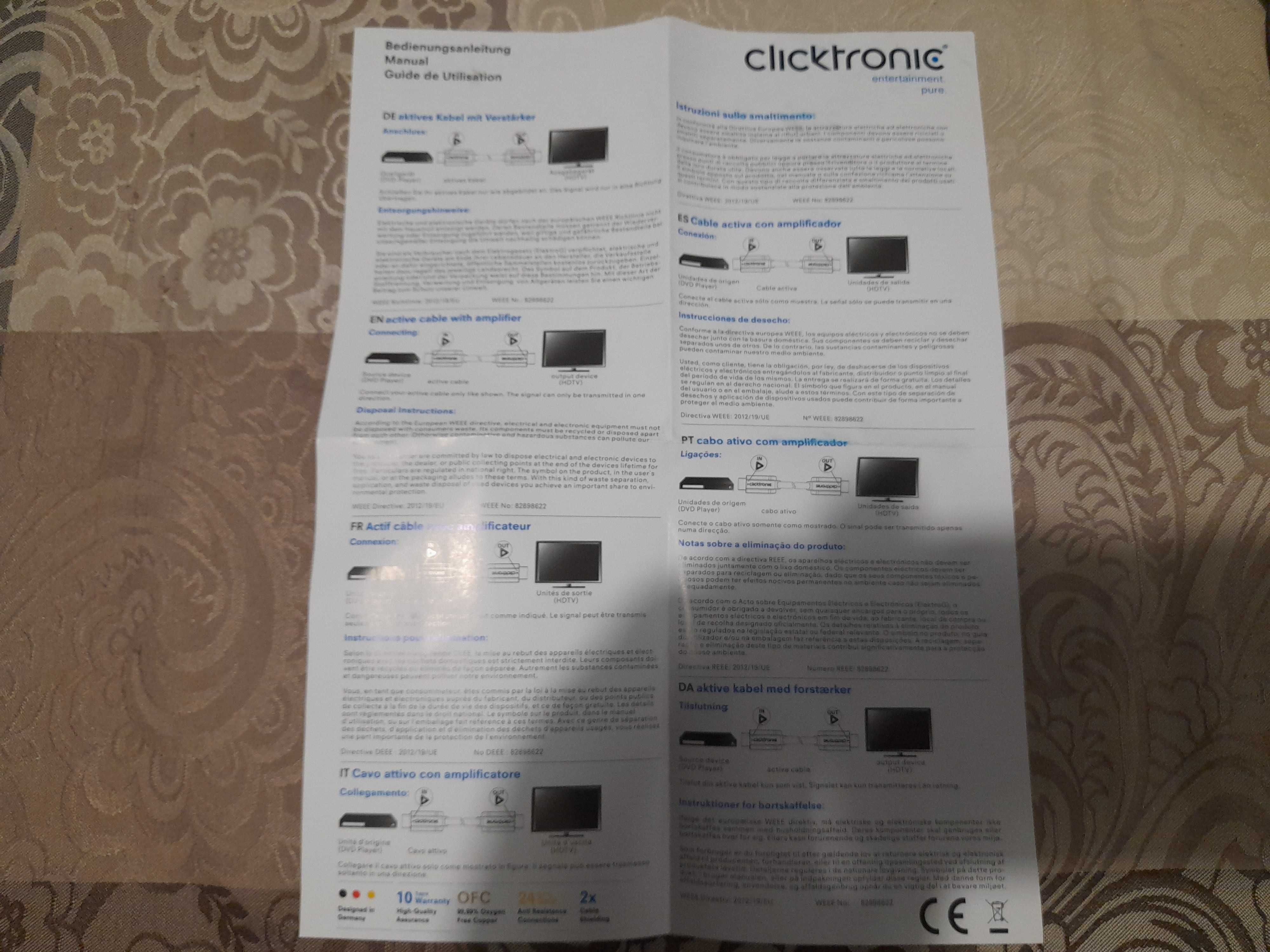 Clicktronic DisplayPort HDMI kabel 4k 60 Hz DP 1.4 do HDMI 2.0