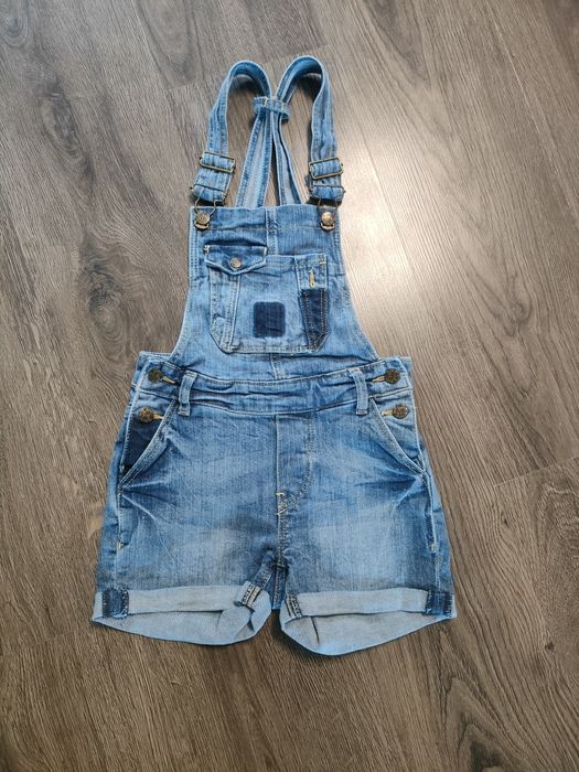 Zestaw spodenki dla dziewczynki, ogrodniczki rozmiar 110/116