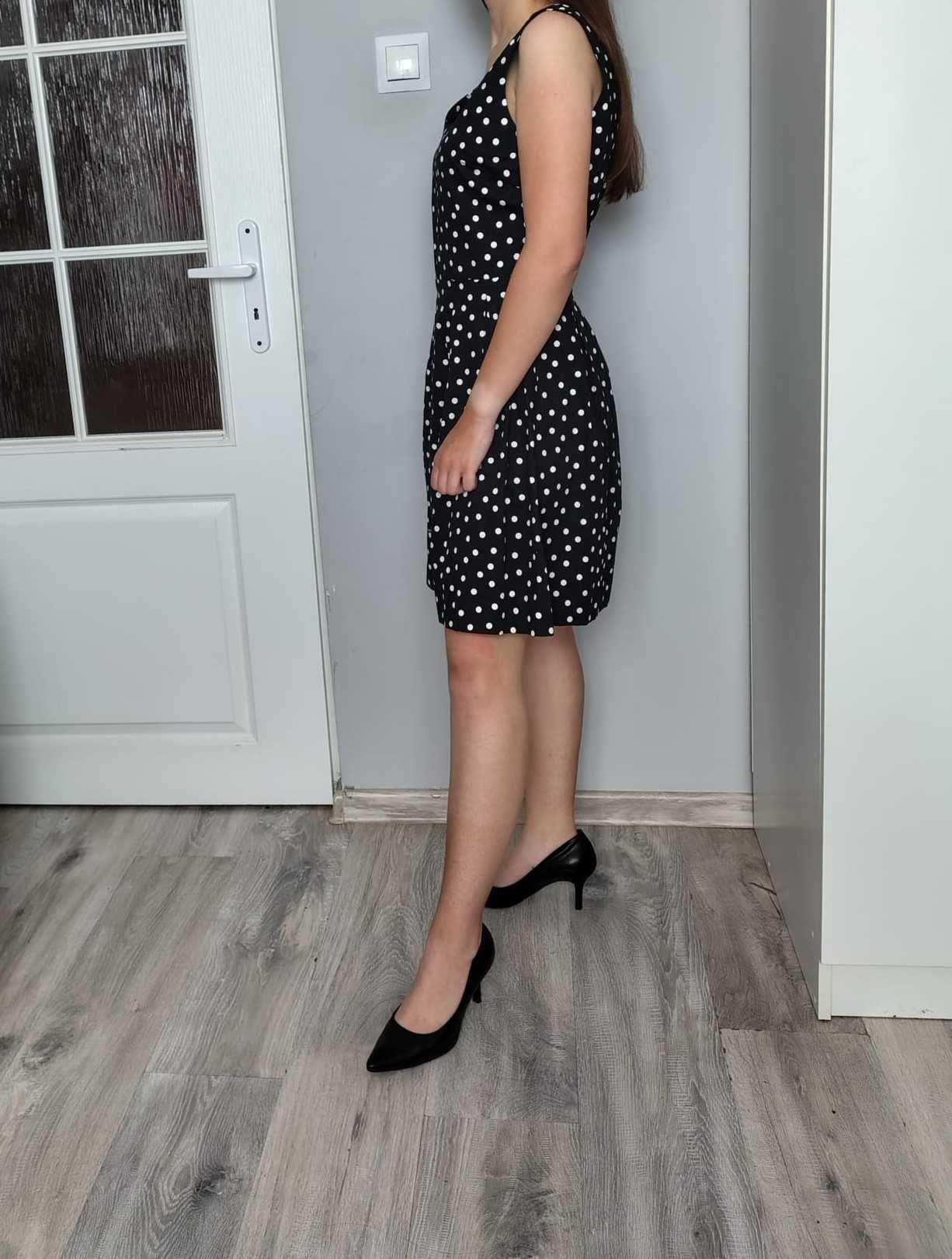 Czarna sukienka w kropki *M, Camayeu